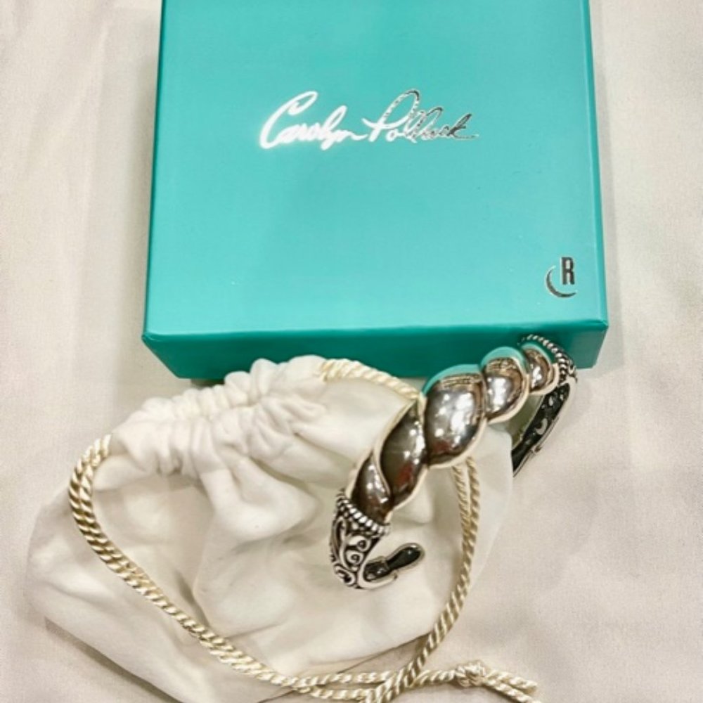 Carolyn Pollack Sterling Silver Signature Twist Rope Cuff Bracelet (Large)